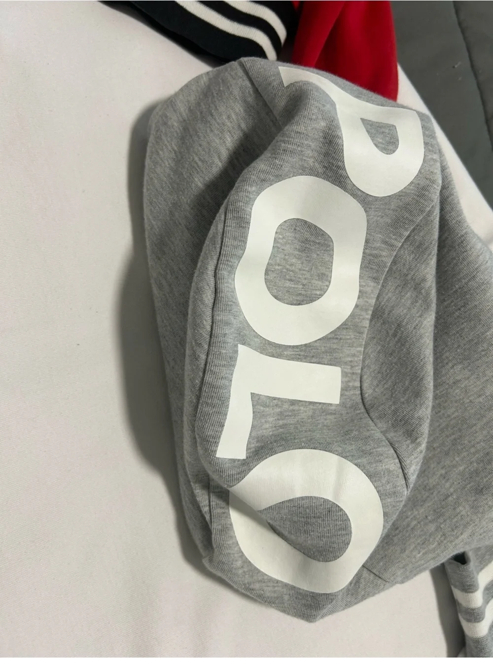 Polo by Ralph Lauren White P Wing Performance full zip Stadium hoodie. Sz XXL